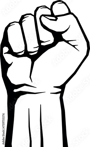Black fist icon. Uprising symbol. Power sign