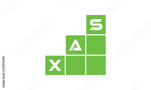 XAS initial letter financial logo design vector template. economics, growth, meter, range, profit, loan, graph, finance, benefits, economic, increase, arrow up, grade, grew up, topper, company, scale photo