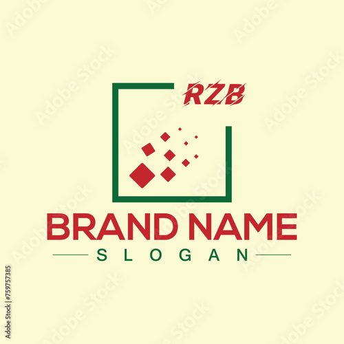 Creative letter RZB monogram for business logo design template photo