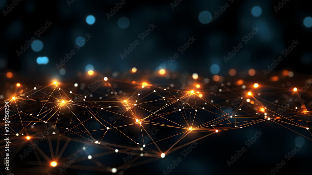 Fototapeta premium Future digital innovation concept showing particles abstract background