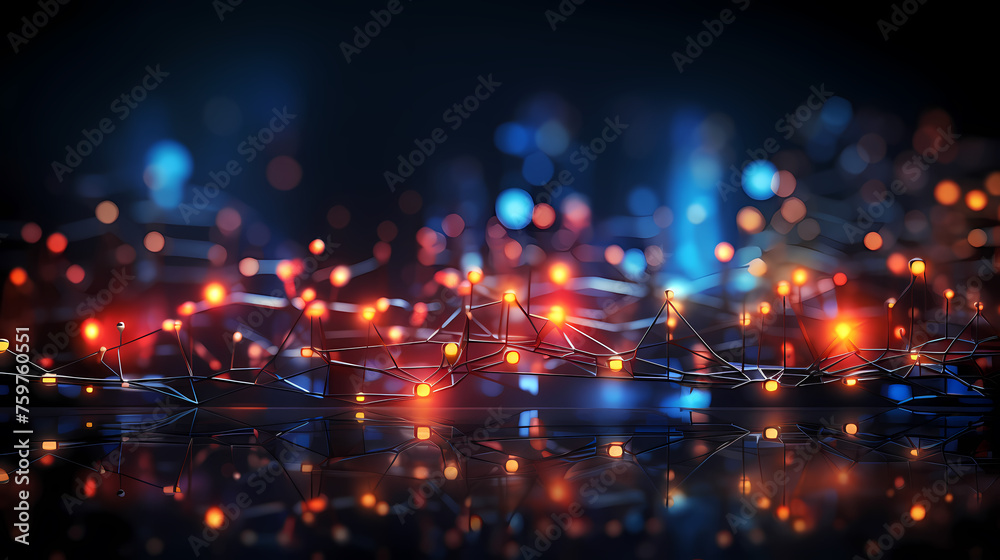 Fototapeta premium Future digital innovation concept showing particles abstract background