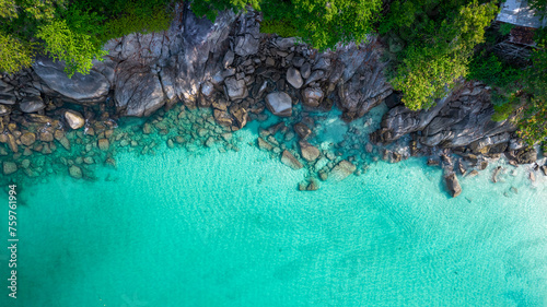 Freedom Beach on Phuket island near Patong. Aerial photography.