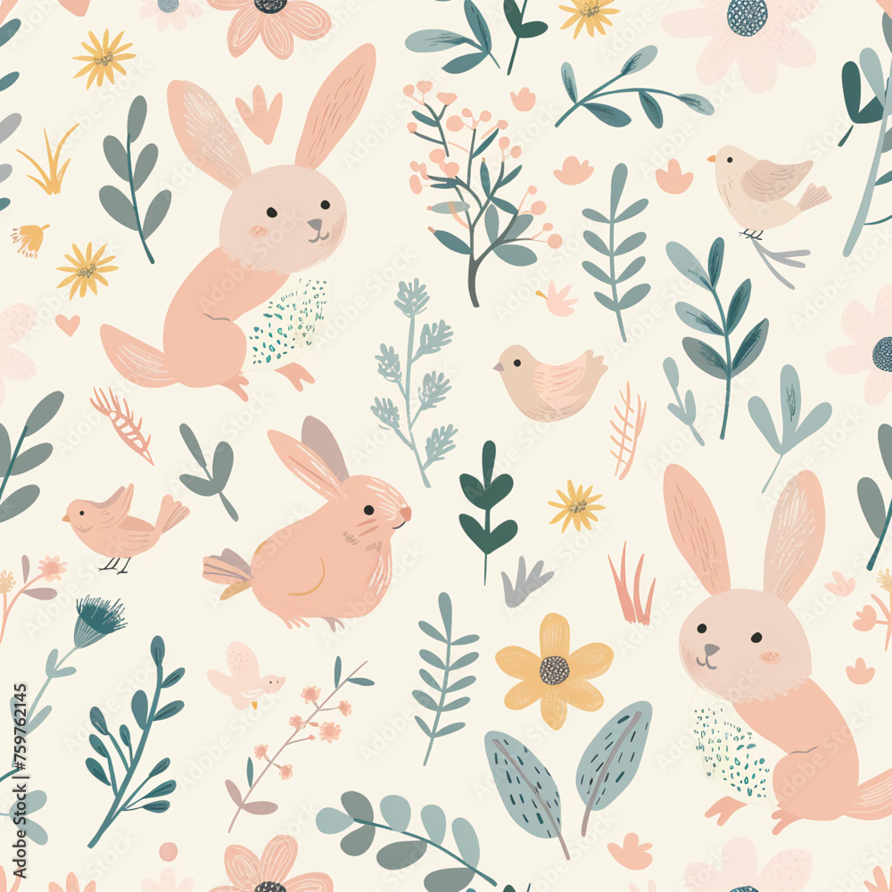 seamless pattern with rabbits seamless pattern with rabbits