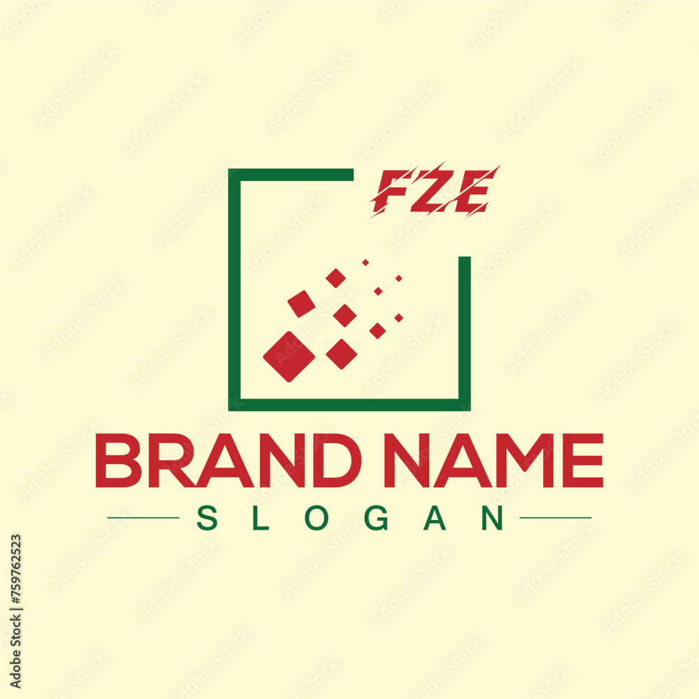 Fototapeta premium Letter FZE initial logo or monogram design