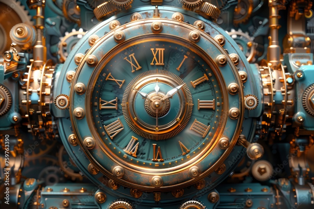 Steampunk mechanical clockwork
