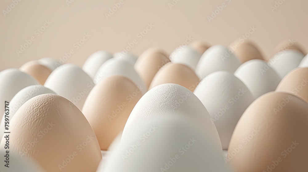 raw organic farm eggs arranged artfully, with ample copy space for branding or messaging, in a realistic photograph. raw organic farm eggs arranged artfully, with ample copy space for branding or messaging, in a realistic photograph.