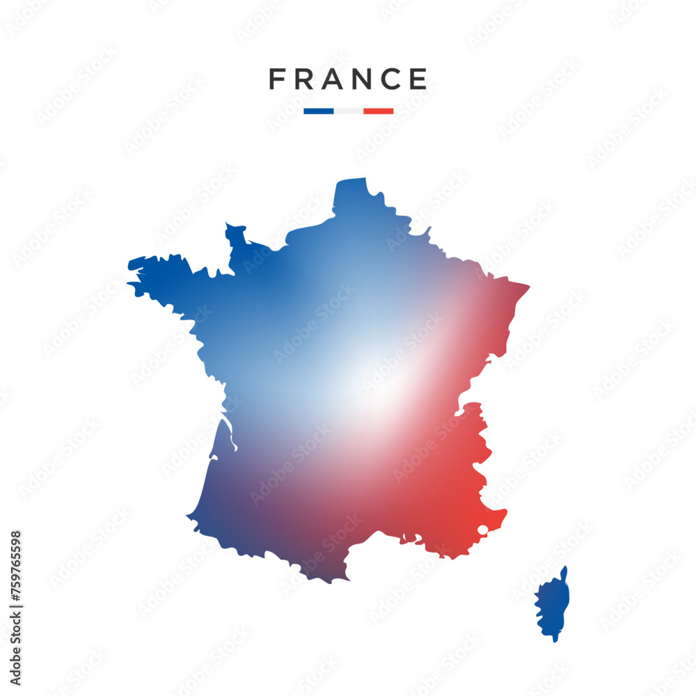 Obraz premium France map with gradient flag. vector