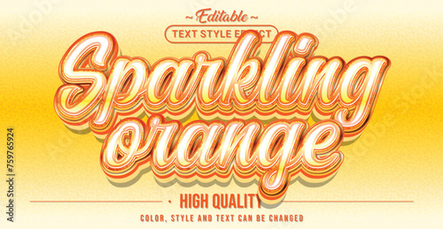 Editable text style effect - sparkling orange text style theme.