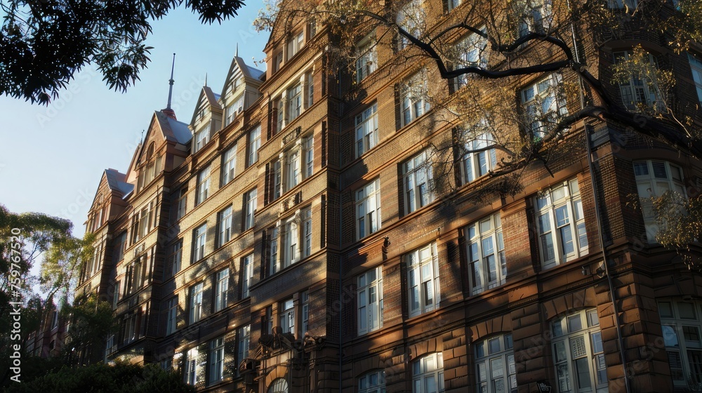 Fototapeta premium architectural style of the hotel building and its surroundings in Sydney, Hawthorne to ensure an accurate representation of it.