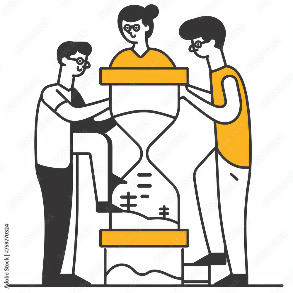 Professional Hourglass Leadership Training Illustration Gen AI Professional Hourglass Leadership Training Illustration Gen AI