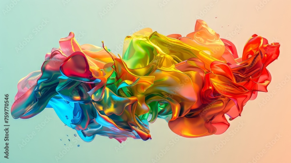 Fototapeta premium red,green,yellow and blue form,irregular,realistic,illustration. --ar 16:9 Job ID: bf22ce95-6d87-4b42-ac4a-fb425eac890c