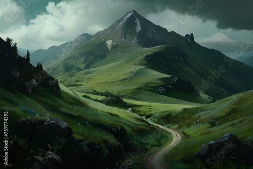 Grassland mountain forest