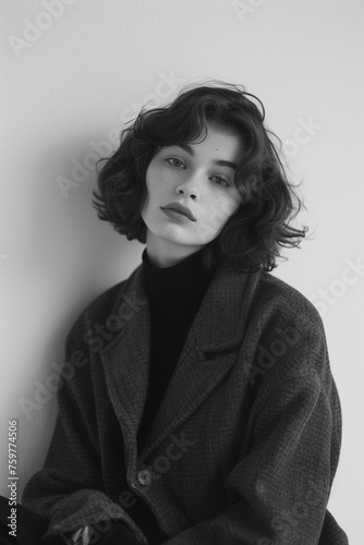 Black and white minimal portrait