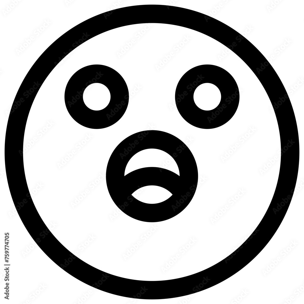 Agape face. Editable stroke vector icon.
Agape face. Editable stroke vector icon.