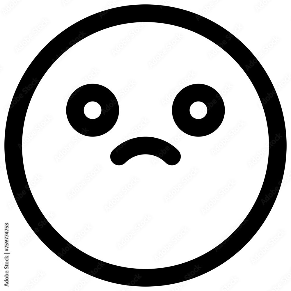 Frowning face. Editable stroke vector icon.
Frowning face. Editable stroke vector icon.