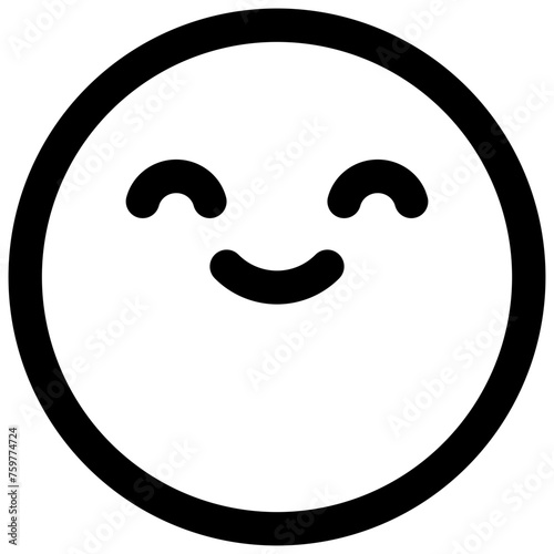 Smiling face with smiling eyes. Editable stroke vector icon. 
