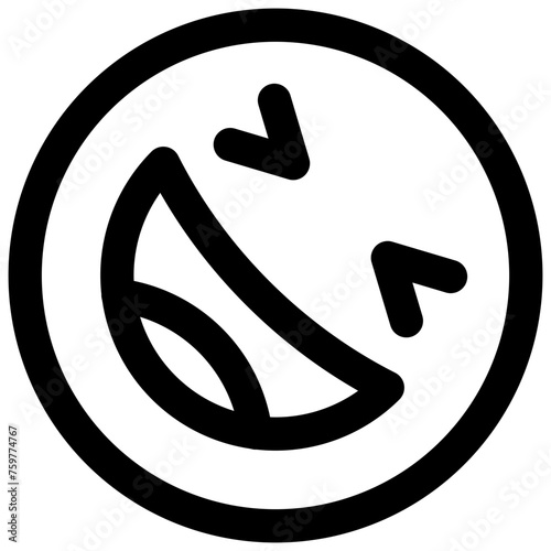 Laughing face. Editable stroke vector icon.

