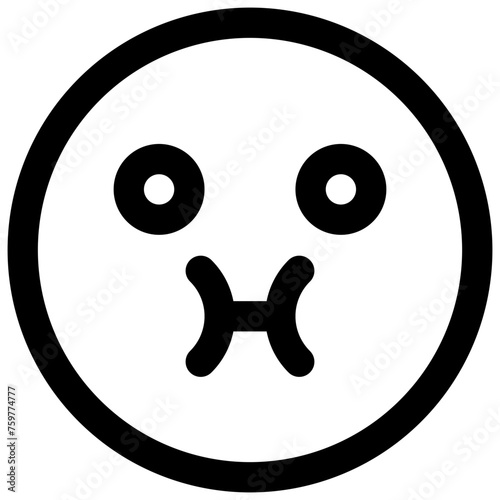 Mouth full. Editable stroke vector icon.
