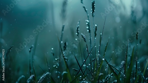 Generative AI : Grass in the morning wet macro #759774923