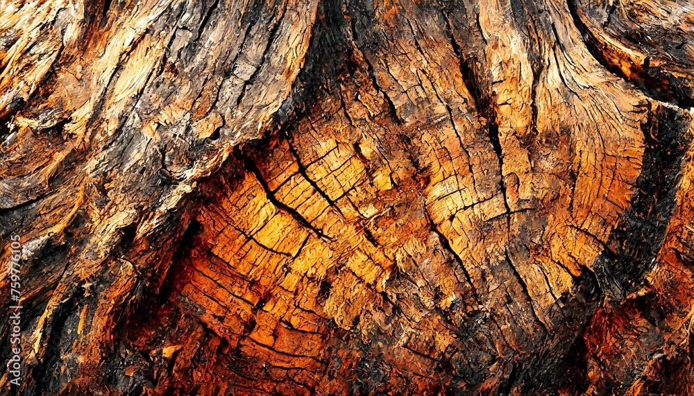 Illustration of texture background of a trunk of a tree that is cut. Close-up.
 - obrazy, fototapety, plakaty 