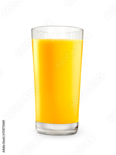 Orange juice glass. transparent background