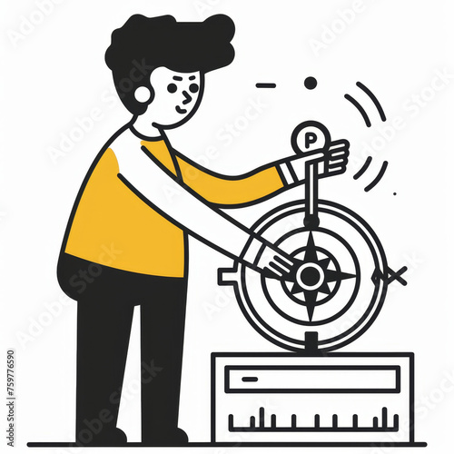 Professional Leadership Training Handbook Illustration with Compass Gen AI