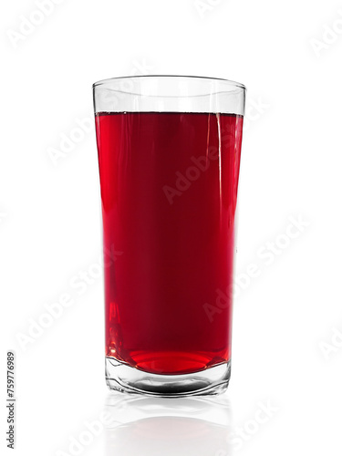 Pomegranate juice in a glass, transparent background