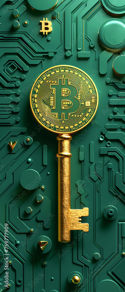 Green cryptocurrency as the digital key unlocking new realms of possibility and sustainability isolated background