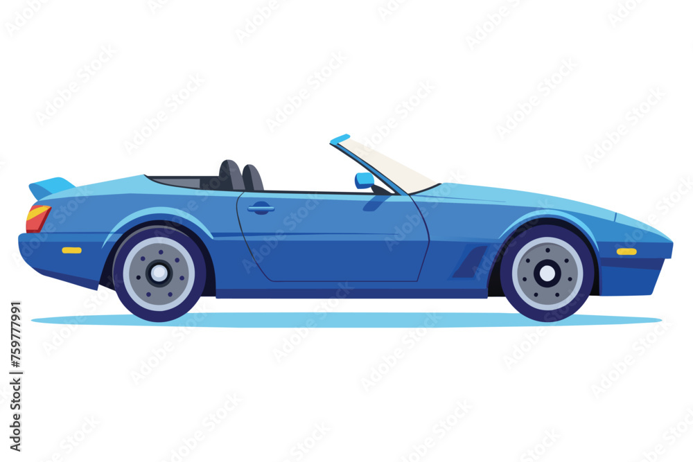 Blue convertible vector illustration artwork 