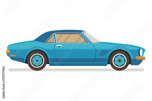 Blue convertible vector illustration artwork 