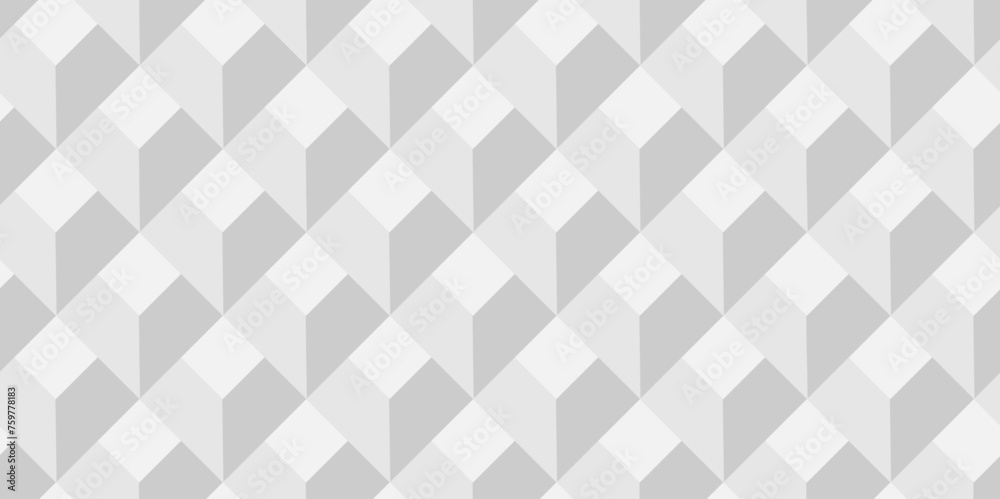 Vector modern cube geometric tile and mosaic wall or grid backdrop hexagon technology wallpaper background. white and gray geometric block cube structure backdrop grid triangle texture vintage design.