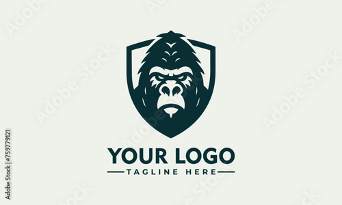 gorilla vector logo design Vintage chimpanzee logo vector for Gorilla Lover © syahed