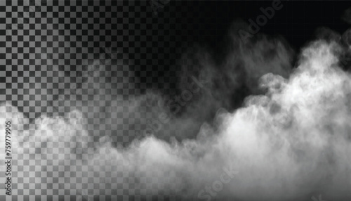 Adobe Illustrator Artwork Fog or smoke isolated transparent background. White cloudiness, mist, smog, dust, smoke, vapor PNG