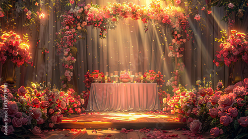 Luxury Wedding Ceremony, Elegant Floral Decor and Romantic Ambiance