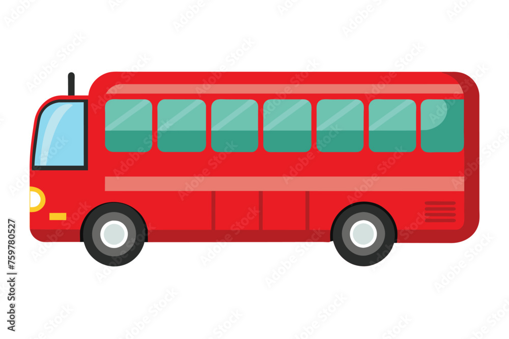 Red bus vector illustration artwork