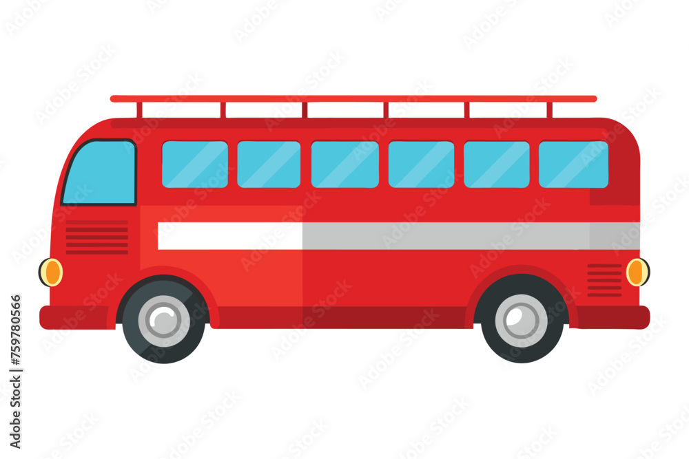 Red bus vector illustration artwork