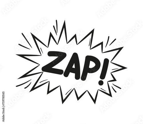 Explosion doodle, bomb element. Comic zap, boom, bam smoke sketch elements.