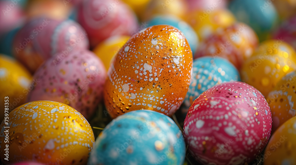 Pile of colorful Easter eggs. Pile of colorful Easter eggs.