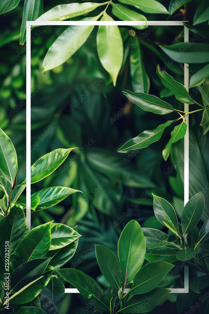 Obraz premium Dark Green Leaf Frame 