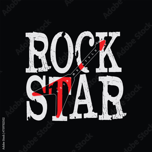 Rock star vector illustration and typography, perfect for t-shirts, hoodies, prints etc.