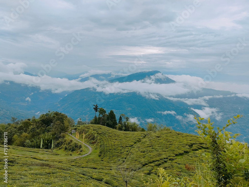 Beautiful Cloudescape and Mountains from Sikkim, India photo