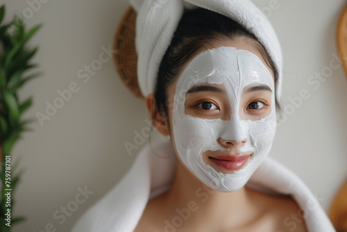 White facial mask. Spa, skin care Arte com IA
