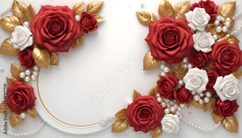 rose Floral Frame Template Background