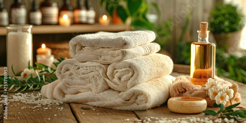 Relaxation Essentials, Spa towels and oils, Wellness Atmosphere