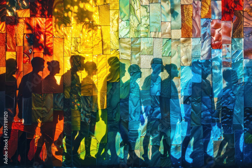 Diversity and Unity, Colorful human silhouettes, Inclusivity