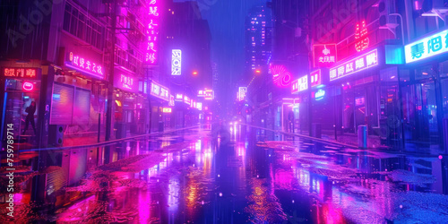 Electric Ambiance  Purple neon lights  Urban Nightlife