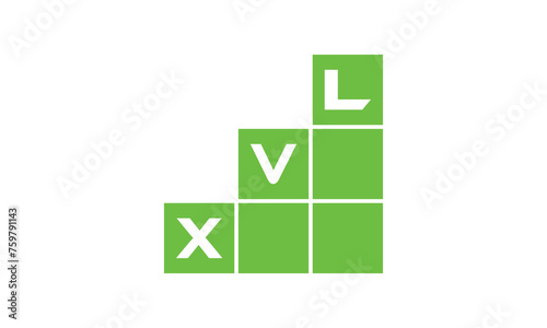 XVL initial letter financial logo design vector template. economics, growth, meter, range, profit, loan, graph, finance, benefits, economic, increase, arrow up, grade, grew up, topper, company, scale