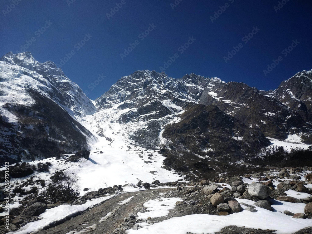Snowy Mountains at Yumesamdong, Lachung, Sikkim, India