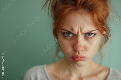 A woman with annoying emotion and angry, frustrated face