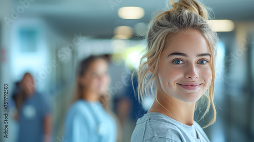 Hospital Volunteer with a Welcoming Smile photo